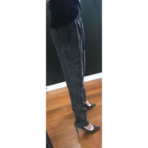 Dark Grey brushed silk joggers